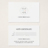 ビジネスロゴのギフトカスタム証明書の追加 (正面&裏面)
