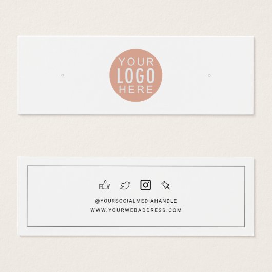 ビジネスロゴのスタッドイヤリングディスプレイカード (正面&裏面)