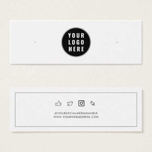 ビジネスロゴのスタッドイヤリングディスプレイカード (正面&裏面)