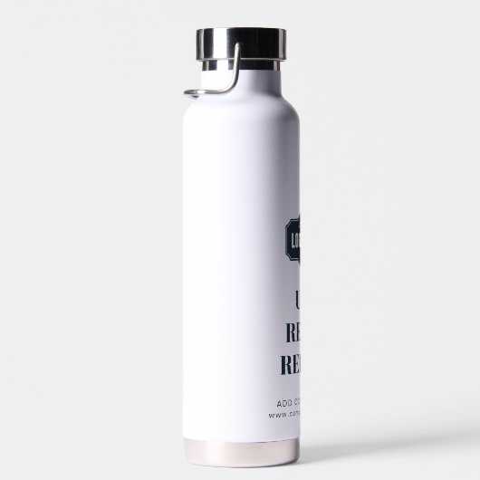 ビジネスロゴのスローガンと会社のWebサイト ウォーターボトル (右面)