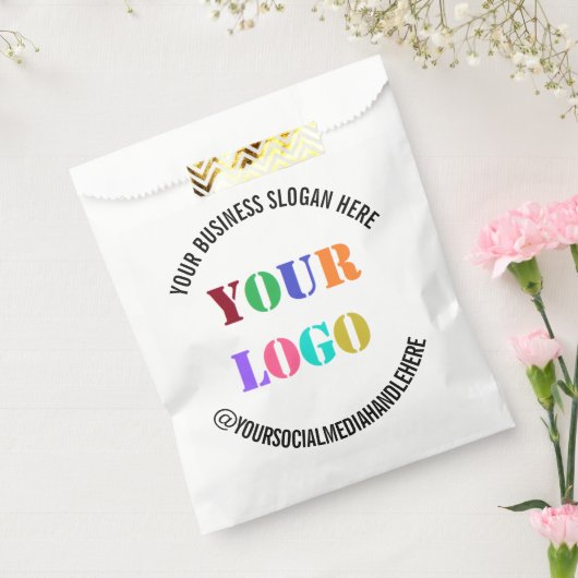 ビジネスロゴのソーシャルメディア優先バッグの例 フェイバーバッグ (封をした状態)