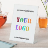 ビジネスロゴのソーシャルメディア名のPerestal署名 台座サイン (インサイチュ)