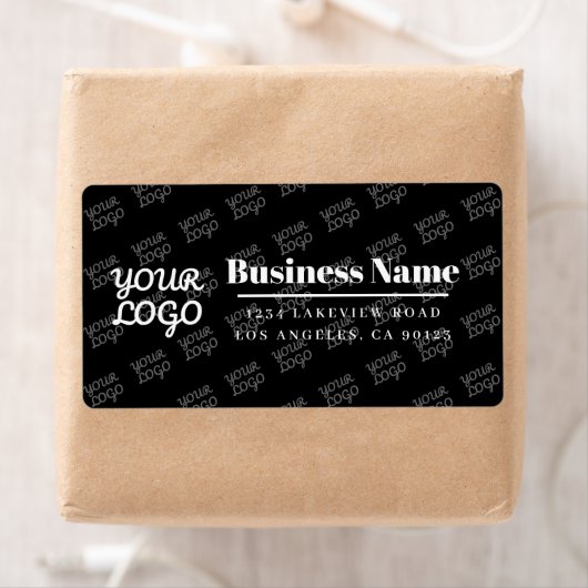 ビジネスロゴのタイル状のモダン差出人住所 ラベル (インサイチュ)