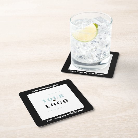 ビジネスロゴのタグラインとWebサカスタムイトの縁ど スクエアペーパーコースター (インサイチュ)