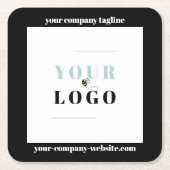 ビジネスロゴのタグラインとWebサカスタムイトの縁ど スクエアペーパーコースター (正面)