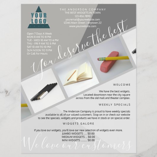 ビジネスロゴのトレンディーモダン幾何学的3枚の写真 チラシ (正面)