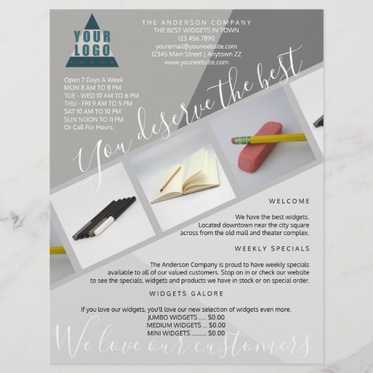 ビジネスロゴのトレンディーモダン幾何学的3枚の写真 チラシ (正面)