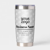 ビジネスロゴのパターンとブラック文字 保温保冷タンブラー (背面)