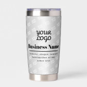 ビジネスロゴのパターンとブラック文字 保温保冷タンブラー (正面)