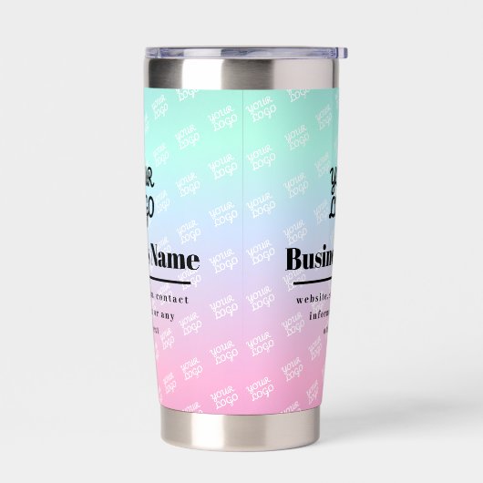 ビジネスロゴのパターン（両面） カラフル & グラデーション 保温保冷タンブラー (左面)