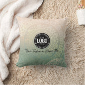 ビジネスロゴのパーソナライズ |グリーンエレガントヨガ クッション (ブランケット)