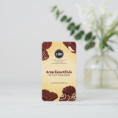 ビジネスロゴのパーソナライズ |チョコレート会社 名刺 (スタンド正面)