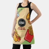 ビジネスロゴのパーソナライズ |ハンバーガーホットドッグテーマ エプロン (インサイチュ)