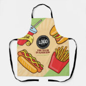 ビジネスロゴのパーソナライズ |ハンバーガーホットドッグテーマ エプロン (正面)