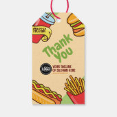 ビジネスロゴのパーソナライズ |ハンバーガーホットドッグテーマ ギフトタグ (裏面)