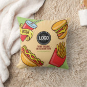 ビジネスロゴのパーソナライズ |ハンバーガーホットドッグテーマ クッション (ブランケット)