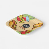 ビジネスロゴのパーソナライズ |ハンバーガーホットドッグテーマ ペーパープレート (傾斜あり)