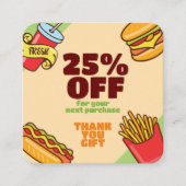 ビジネスロゴのパーソナライズ |ハンバーガーホットドッグテーマ 割引カード (正面)