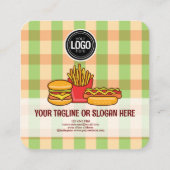 ビジネスロゴのパーソナライズ |ハンバーガーホットドッグテーマ 割引カード (裏面)