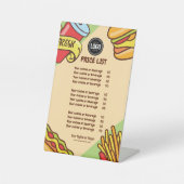 ビジネスロゴのパーソナライズ |ハンバーガーホットドッグテーマ 台座サイン (正面)