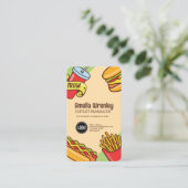 ビジネスロゴのパーソナライズ |ハンバーガーホットドッグテーマ 名刺 (スタンド正面)