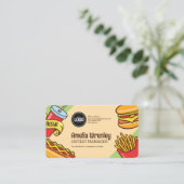 ビジネスロゴのパーソナライズ |ハンバーガーホットドッグテーマ 名刺 (スタンド正面)