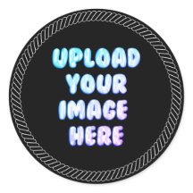 ビジネスロゴのブラッククラシックラウンドステッカー