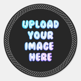 ビジネスロゴのブラッククラシックラウンドステッカー ラウンドシール