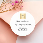 ビジネスロゴのブランドの色が新しいアドレスに移動 ラウンドシール