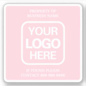 ビジネスロゴのプロパティシンプルピンクモダン色 シール (正面)