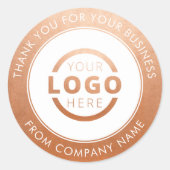 ビジネスロゴのプロモーションお礼バラ金ゴールド ラウンドシール (正面)