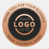 ビジネスロゴのプロモーションお礼Copper ラウンドシール (正面)