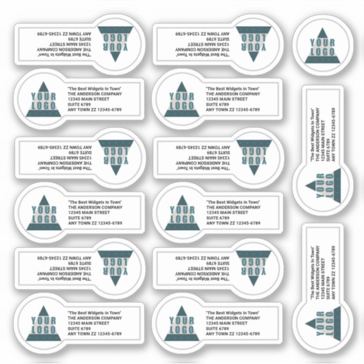 ビジネスロゴのプロモーションアドレス14コンターカットビニル シール (正面)