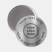 ビジネスロゴのプロモーションシルバー マグネット (正面/裏面)