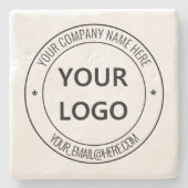 ビジネスロゴのプロモーションパーソナライズされたスタンプ ストーンコースター (正面)