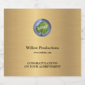 ビジネスロゴのプロモーション会社の金ゴールド スパークリングワインラベル (シングルラベル)