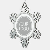 ビジネスロゴのプロモーション会社 スノーフレークピューターオーナメント (右)