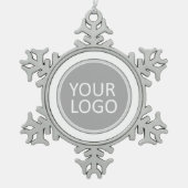 ビジネスロゴのプロモーション会社 スノーフレークピューターオーナメント (正面)