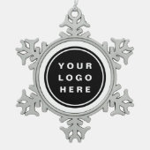 ビジネスロゴのプロモーション会社 スノーフレークピューターオーナメント (正面)