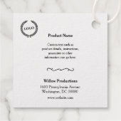 ビジネスロゴのプロモーション用ゴールドフォイルつるラベル フェイバータグ (裏面)