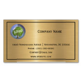 ビジネスロゴのプロモーション金ゴールド マグネット名刺 (正面)