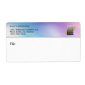 ビジネスロゴのホログラフィック差出人住所 ラベル (正面)