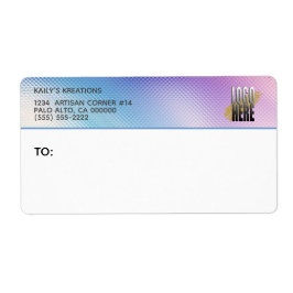 ビジネスロゴのホログラフィック差出人住所 ラベル