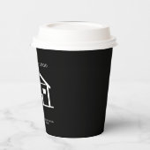 ビジネスロゴのミニマリストの実在不動産紙を追加 紙コップ (左)