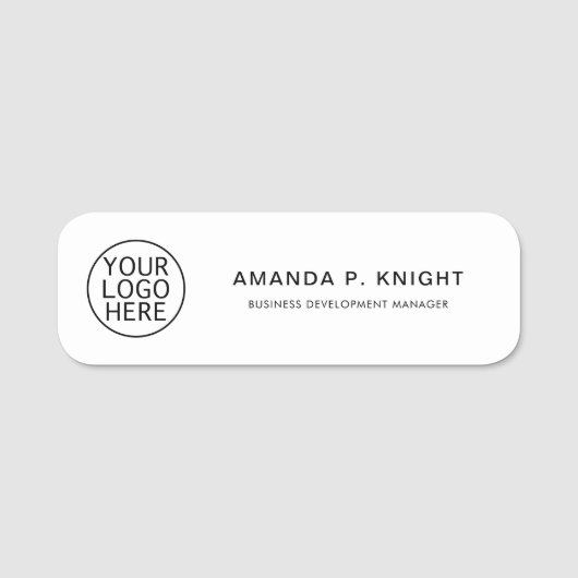 ビジネスロゴのミニマリスト会議の出席者 名札 (正面)