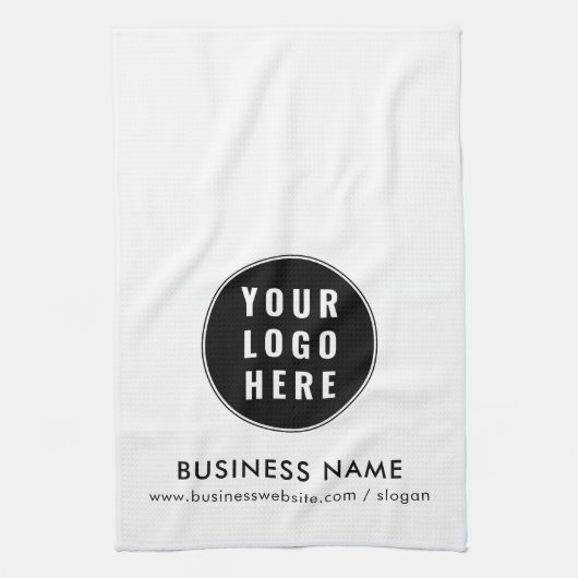 ビジネスロゴのミニマルなプロモーションスワッグの追加 キッチンタオル (縦)