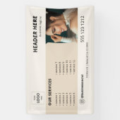 ビジネスロゴのミニマルなベージュのバナー 横断幕 (縦)