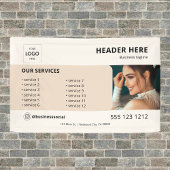 ビジネスロゴのミニマルなベージュのバナー 横断幕