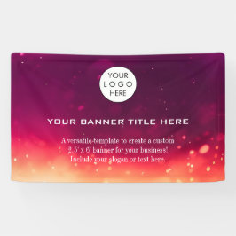 ビジネスロゴのミニマルモダンプロフェッショナル赤 横断幕