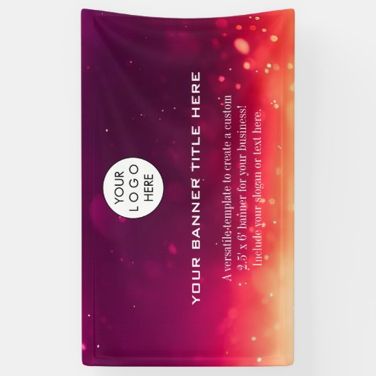 ビジネスロゴのミニマルモダンプロフェッショナル赤 横断幕 (縦)